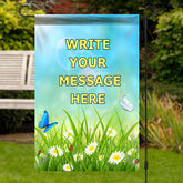 Lofaris Personalized Pastoral Daisy Butterfly Garden Flag